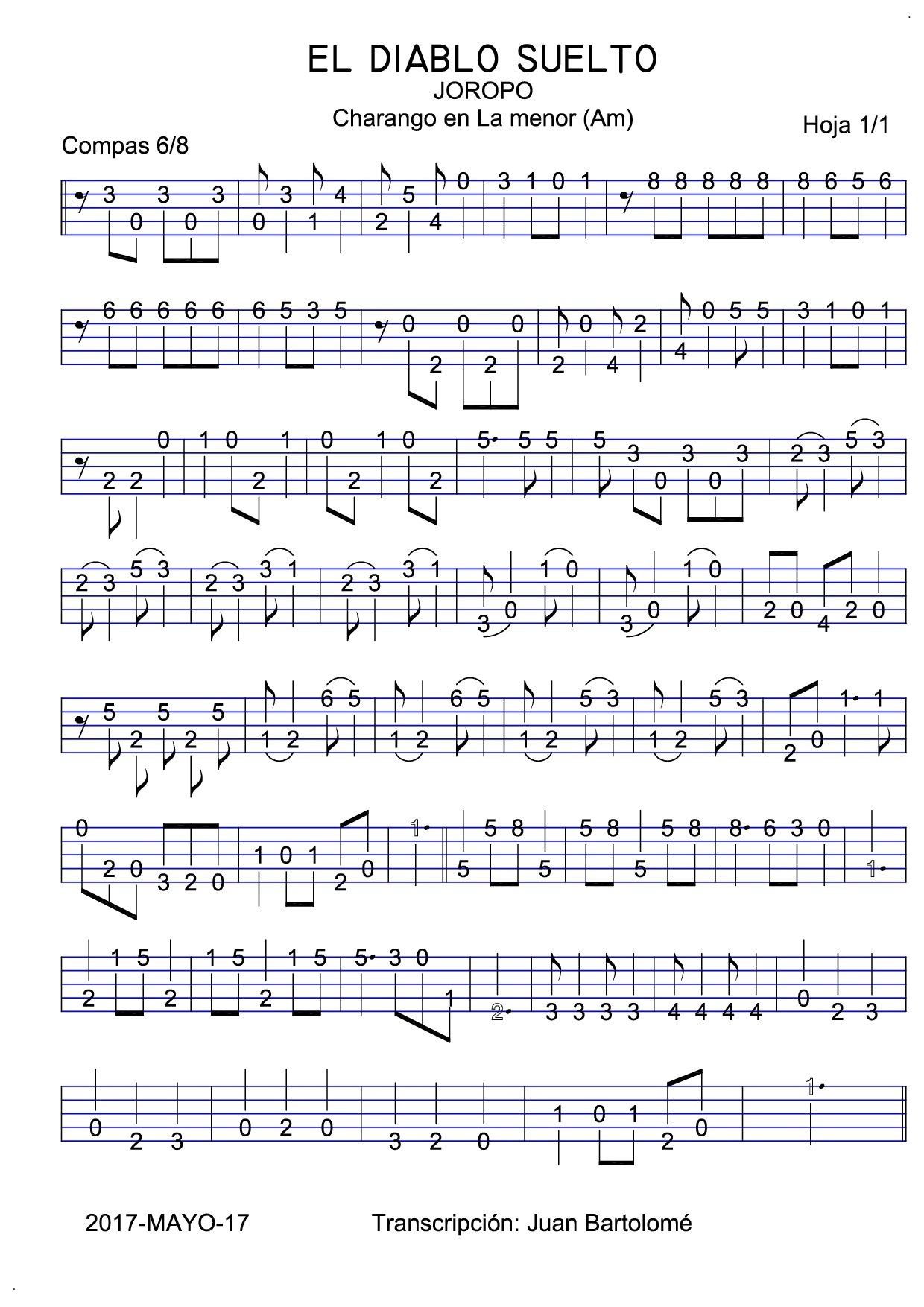 el diablo suelto partitura guitarra pdf free